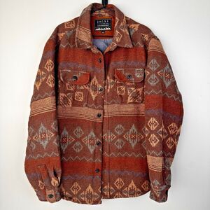 Jachs New York Western Aztec Style Brown Shacket Mens Large